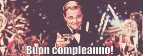 Man In Tuxedo Holding Confetti Cannon Buon Compleanno GIF