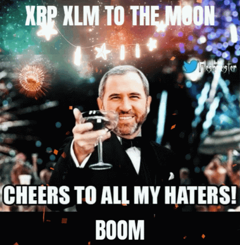 Man in Tuxedo Holding Wine Says XRP XLM to the Moon