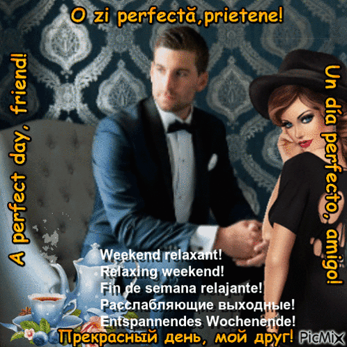 Man In Tuxedo Holding Woman's Hand Perfect Day Friend GIF