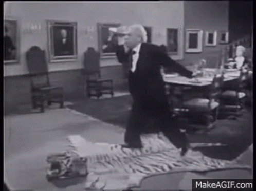 Man in Tuxedo on Tiger Skin Rug