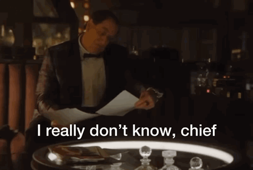 Man In Tuxedo Saying I Don't Know Chief GIF