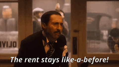 Man In Tuxedo Saying Rent Stays GIF