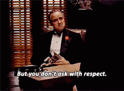 Man in Tuxedo Says But You Don't Ask With Respect