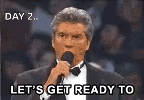 Man In Tuxedo Singing Let's Get Ready To GIF