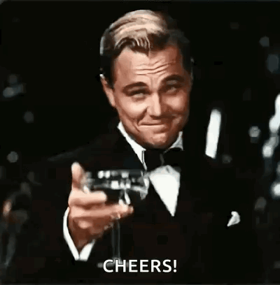Man In Tuxedo Toasting With Champagne GIF