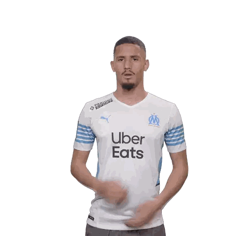 Man in Uber Eats Shirt Making Gesture