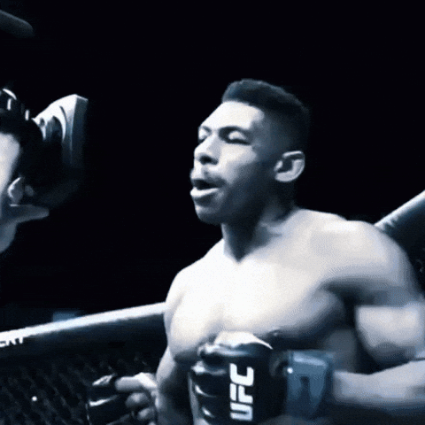 Man in UFC Boxing Gloves