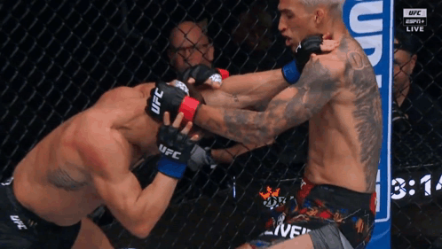 Man in UFC Glove Fighting Another