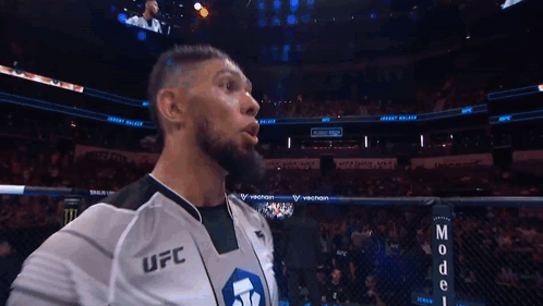 Man In UFC Jersey In Front Of Crowd GIF