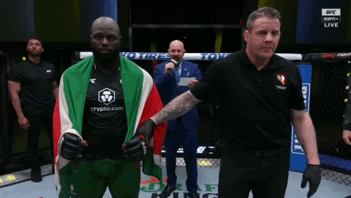 Man In UFC Shirt Holding Flag GIF