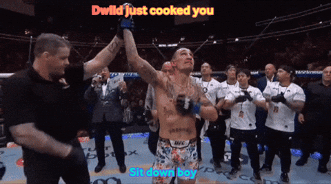 Man In UFC Shorts Congratulated By Team GIF