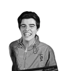 Man in USA Jacket Smiling