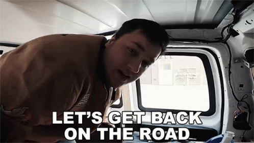 Man in Van Let's Get Back on Road