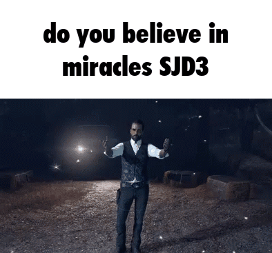 Man in Vest and Tie in Dark with Do You Believe in Miracles