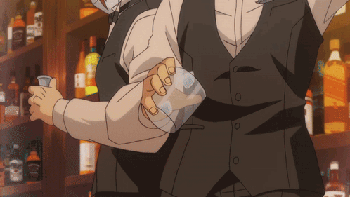 Man In Vest Holding Jack Daniels GIF