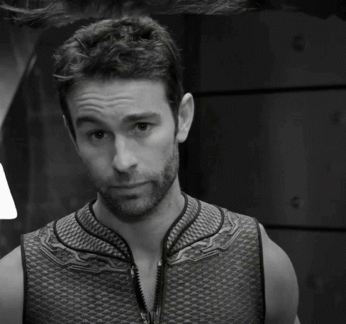 Man in Vest in Black and White