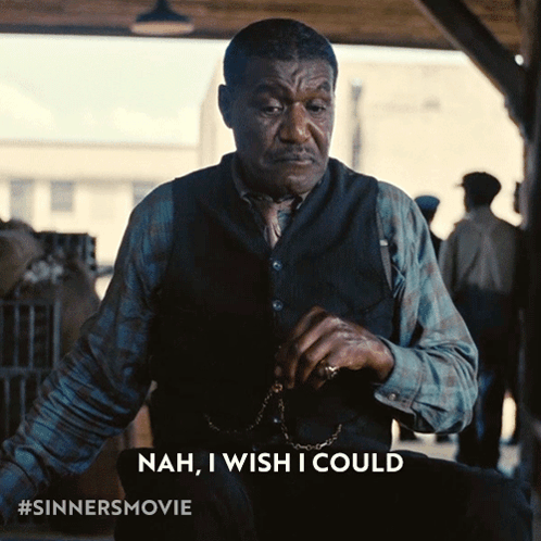 Man In Vest Says Nah I Wish I Could GIF