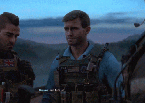 Man In Video Game Says Graves Roll Him Up GIF
