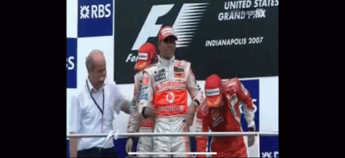 Man in Vodafone Racing Suit