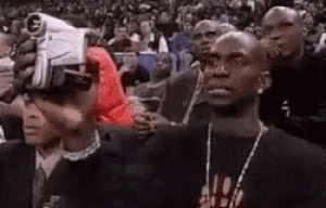 Man In VR Headset Watching Basketball Game GIF