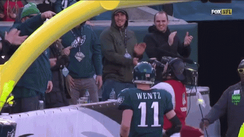 Man in Wentz Jersey in Front of Crowd