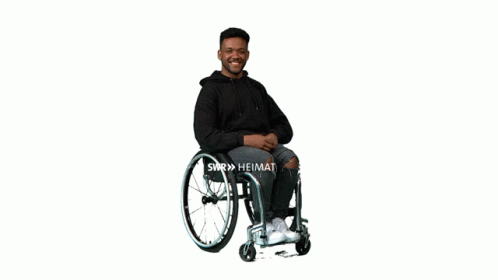 Man In Wheelchair Pointing With Swr Heimat GIF