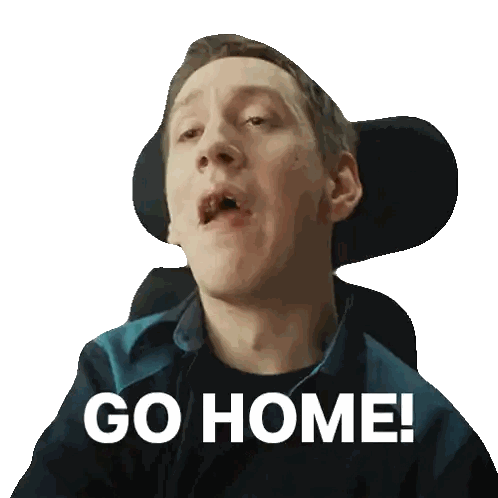Man in Wheelchair Saying Go Home