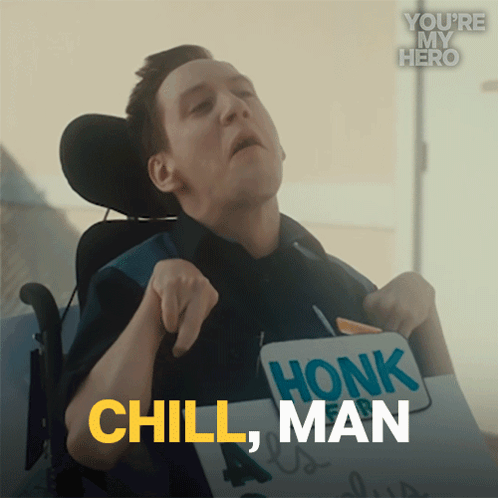 Man In Wheelchair With Honk Sign GIF