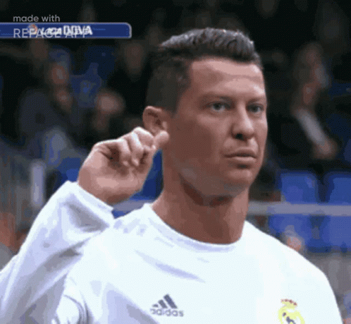 Man in White Adidas Shirt Funny Face