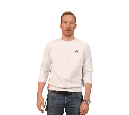 Man in White Alpha Sweater