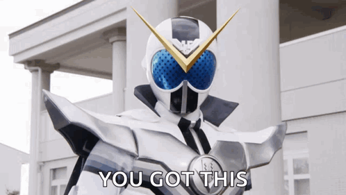 Man in White and Blue Superhero Costume Says You Got This