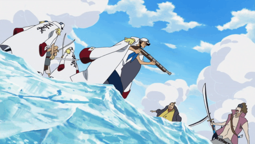 Man in White Cape Holding Gun in Water