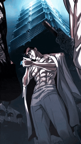 Man In White Cape In Front Of Building GIF