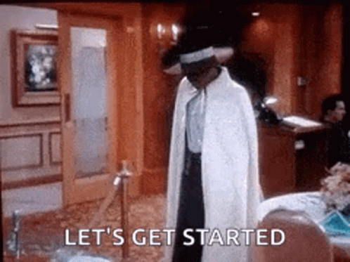 Man in White Coat and Hat Saying Let's Get Started