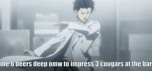 Man in White Coat Dancing Me 6 Beers Deep Omw to Impress 3 Cougars at the Bar