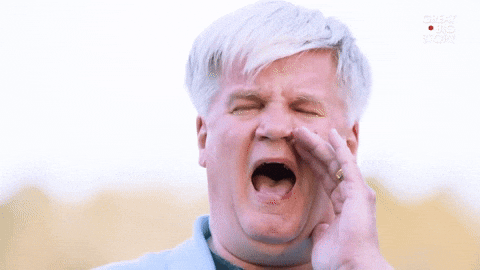 Man In White Hair Hollering GIF