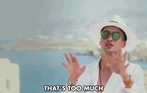 Man in White Hat and Sunglasses Says That's Too Much