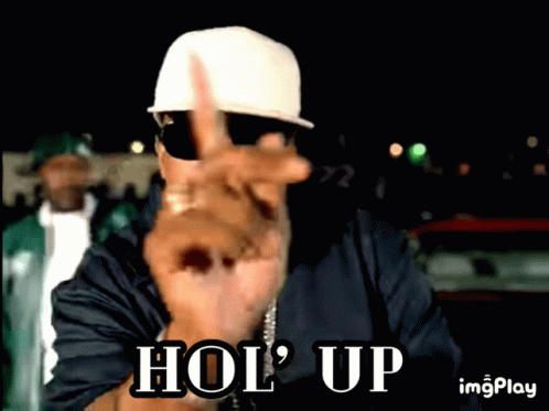 Man In White Hat Flipping Off Hol Up GIF