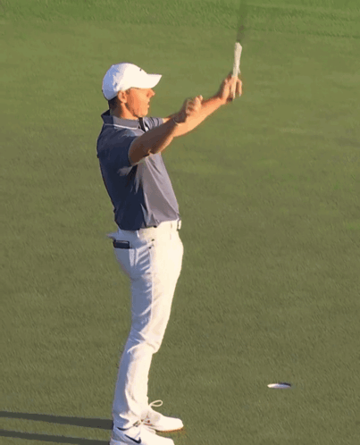 Man in White Hat Holding Golf Club