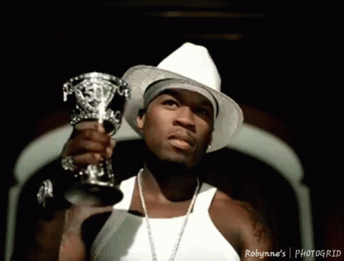 Man In White Hat Holding Trophy GIF