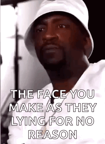 Man in White Hat Making Funny Face