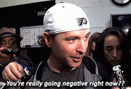 Man in White Hat Says You're Going Negative