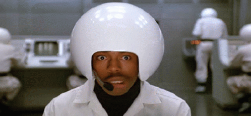 Man in White Helmet with Microphone