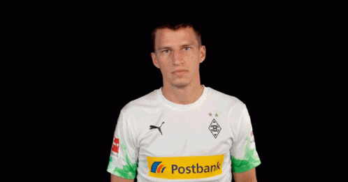 Man In White Postbank Shirt GIF