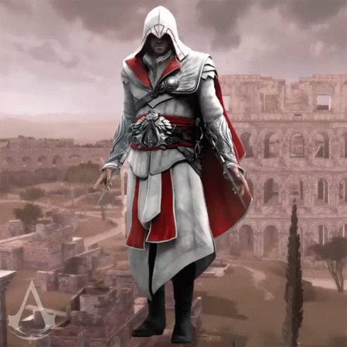 Man in White-Red Holding Knife Near A Building