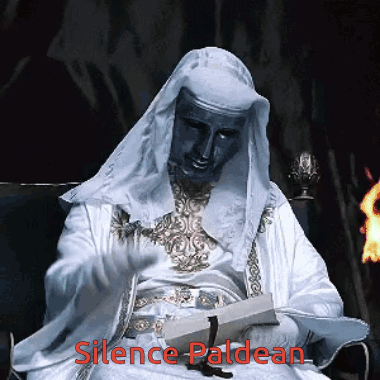 Man in White Robe Reading Book With Silence Paldean