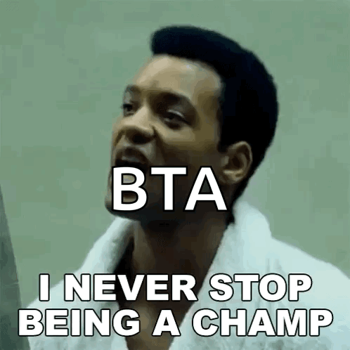 Man In White Robe Saying I Never Stop Being A Champ GIF