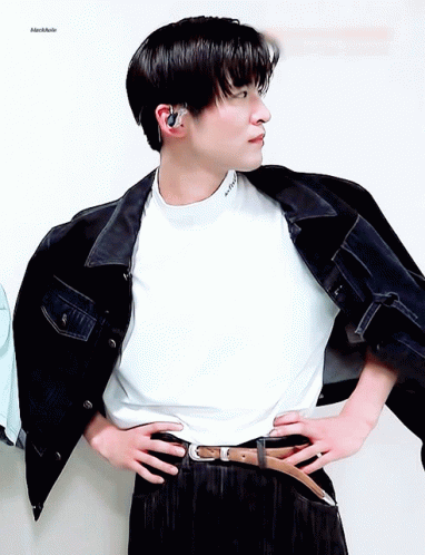 Man In White Shirt And Black Jacket Saying Attitude GIF