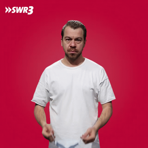 Man in White Shirt and Blue Mask SWR3