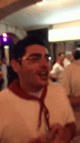 Man In White Shirt And Red Tie Smiling GIF